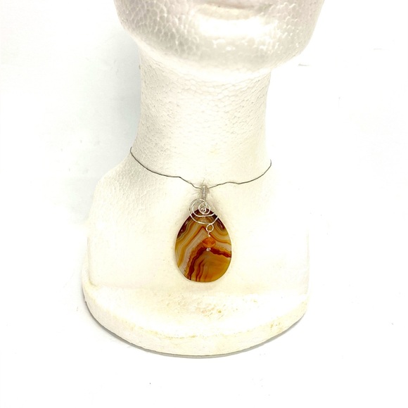 HANDMADE Stone Hand Wrapped Pendant - Picture 2 of 10